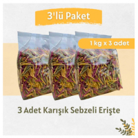 3'LÜ 1 KG KARIŞIK SEBZELİ ERİŞTE